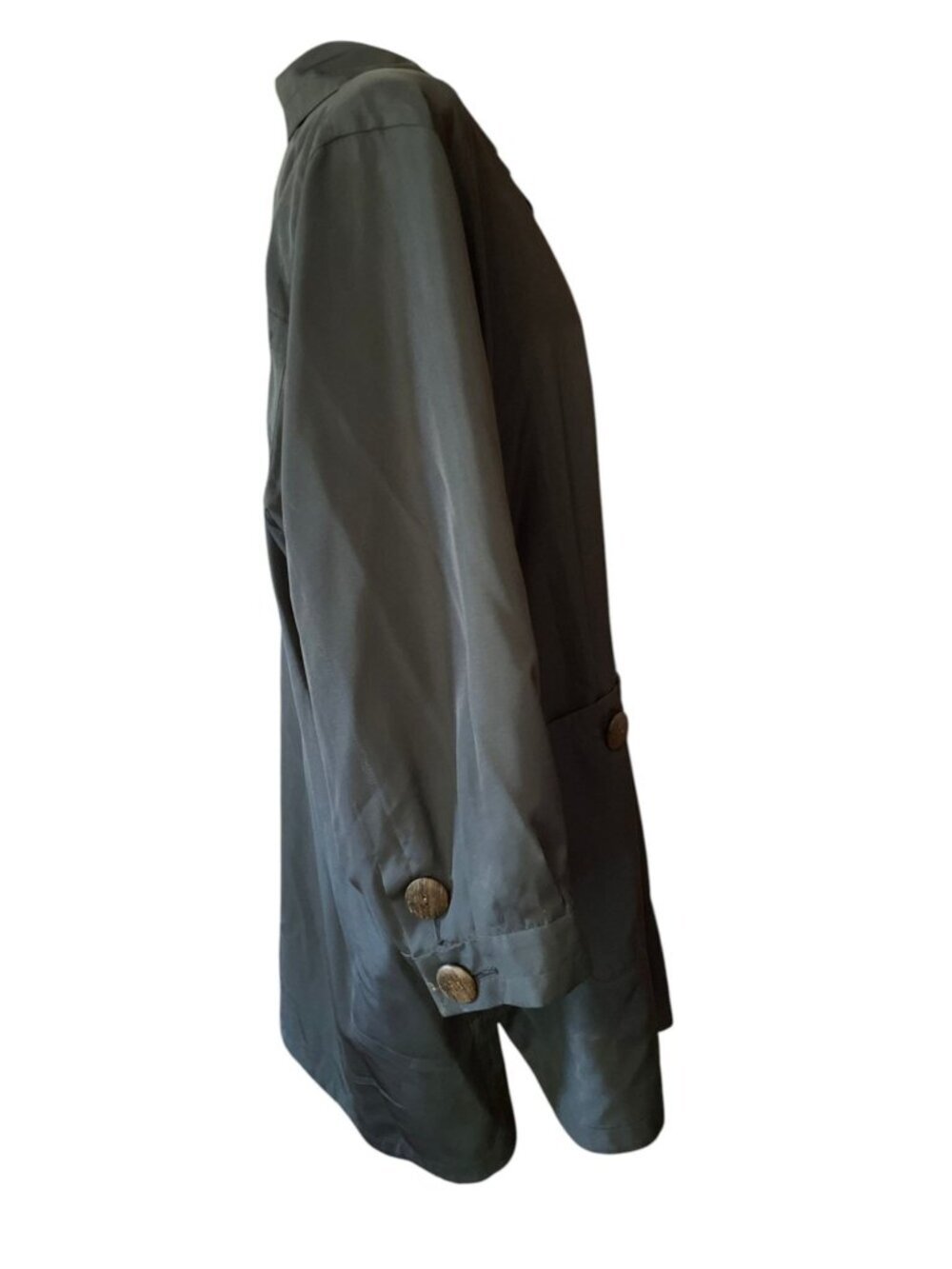 Vintage Yves Saint Laurent Black Silk Smock Jacket 1990s Couture Oversized SZ L - Picture 10 of 15